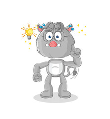wild boar got an idea cartoon. mascot vector