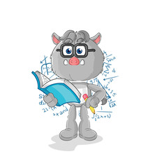 wild boar geek cartoon. cartoon mascot vector