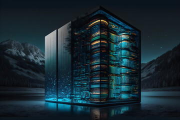 Data Lake Technology concept banner for centralized and historical data storage in raw format. Generative AI