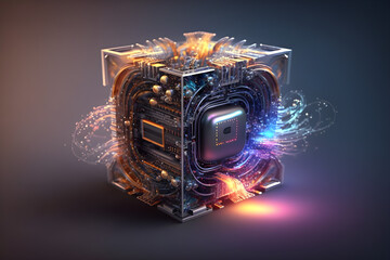 Quantum Technology and Quantum Microprocessor chip for fast computing and machine learning. Generative AI