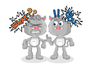 wild boar arguing each other cartoon vector