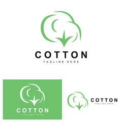 Cotton Logo, Soft Cotton Flower Design Vector Natural Organic Plants Apparel Materials And Beauty Textiles