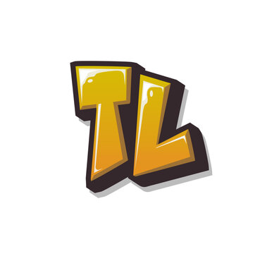 recommend clip art: Vector Logo Graffiti Handlettering Initial Letter TL