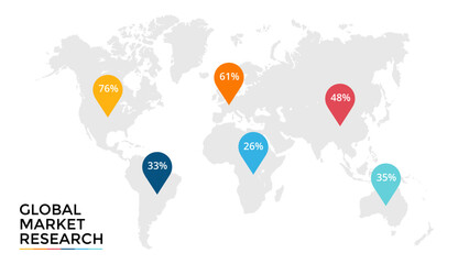 World Location marker with percentage for presentations