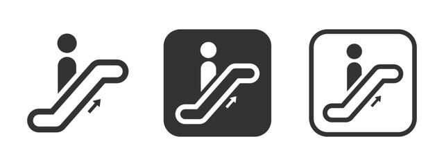 Escalator graphic vector icons collection