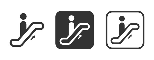 Escalator graphic vector icons set