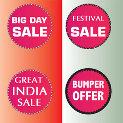 set of  offer tags, sale tags, special offer badge, big deal tag, biggest festival sale offer, sale ribbon etc illustration with modern design.