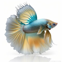 Fototapeta premium Delta Betta Fish. Isolated on White Background.