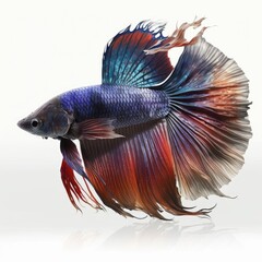 Fototapeta premium Plakrat Betta Fish. Isolated on White Background.
