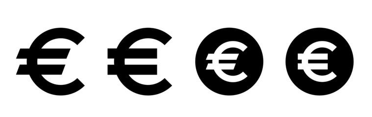 Euro vector icons set
