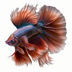 Fototapeta premium Rosetail Betta Fish Isolated on White Background.