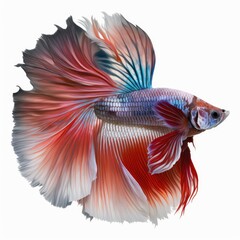 Fototapeta premium Rosetail Betta Fish. Isolated on White Background.