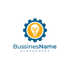 Gear Bulb logo vector template. Creative Bulb logo design concepts