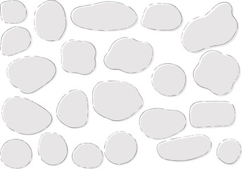 ゆるいフレームセット　抽象的　シェイプ グレー