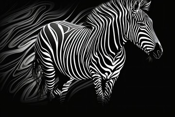 Fototapeta na wymiar a zebra print background that is black and white. Generative AI