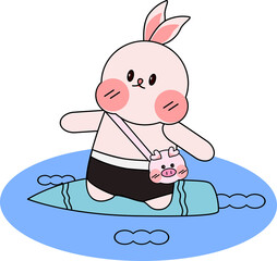 cute bunny surfing  so fun