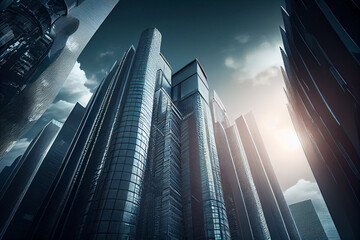 High-Rise Buildings in a Modern City, generative ai
