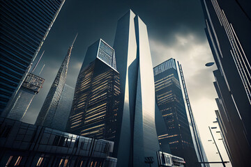 High-Rise Buildings in a Modern City, generative ai