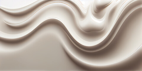 Obraz premium Smooth and creamy a close-up of white texture waves, Generative AI