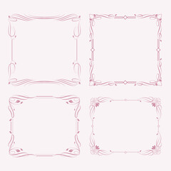 set of pink frames