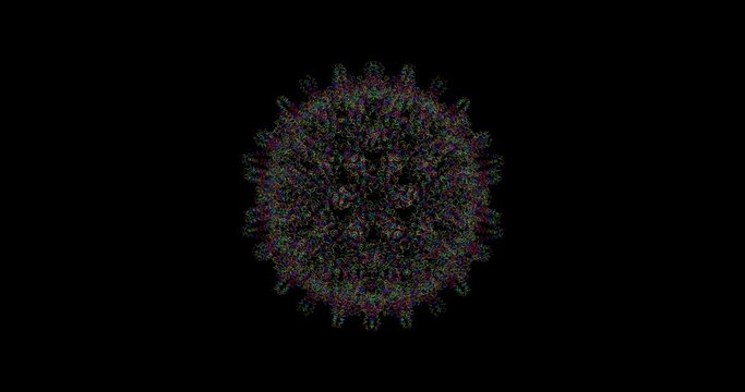 Hepatitis B virus 3D protein molecule spinning 4K