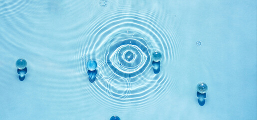 Abstract transparent water background with ripples in the form of an eye