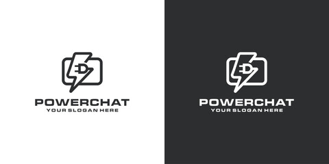 Power Chat Modern Logo Design a very professionally designed logo design that is suitable for your company