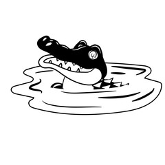 crocodile in a water