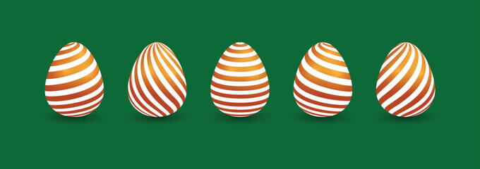 Fototapeta premium Easter eggs. Set of colorful Easter eggs isolated on green background. Vector illustration