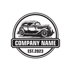 Fototapeta premium old car logo , automotive illustrator logo