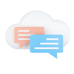 Chat. Cloud Computing Concept. 3D rendering.
