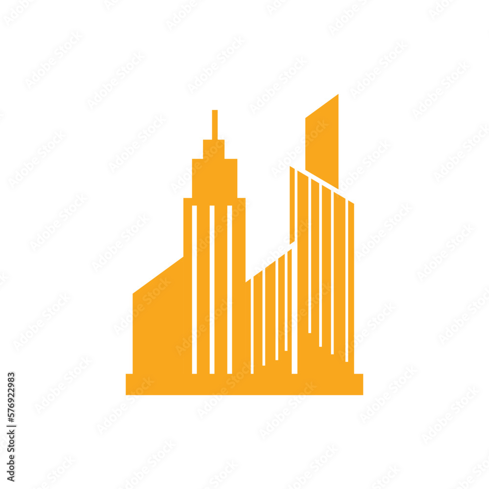 Sticker skyscraper icon