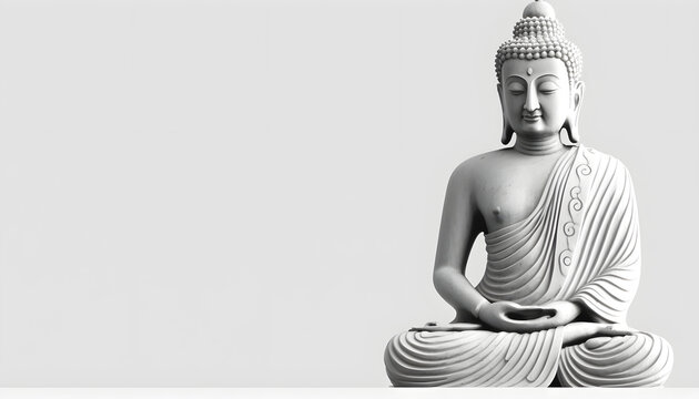 statue of buddha, Buddha white background, empty white background, Mahavir Jayanti, Buddha Jayanthi 