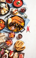An assortment of Spanish tapas.