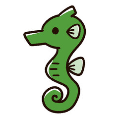 かわいいタツノオトシゴ　緑