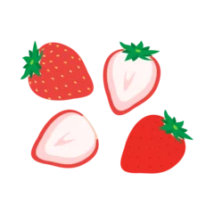 Fotobehang イチゴ。フラットなベクターイラスト。 Strawberry. Flat designed vector illustration. © nagamushi studio