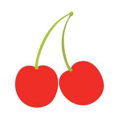 サクランボ。フラットなベクターイラスト。
Cherry. Flat designed vector illustration.
