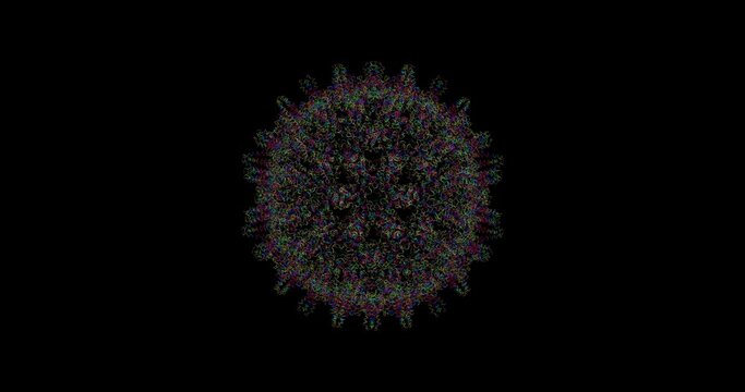 Hepatitis B virus 3D protein molecule spinning 4K