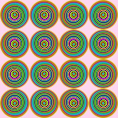 Fototapeta na wymiar Multi-colored circle drawing, Black background, Circular pattern, Design, Used as background.