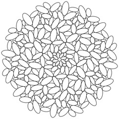 Black line drawings, Circle stripes for coloring.