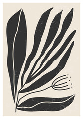 Matisse inspired contemporary collage botanical minimalist wall art poster