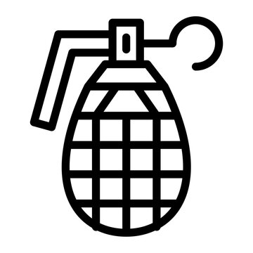 black outline grenade icon clip art preview