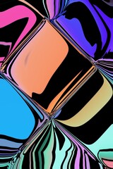 Stylish abstract illustration.Psychedelic and self-expression.Template,background,wallpaper.Maximism and style.Dark shades.Bright colors and highlights.Background,editing.Psychedelic illustration with
