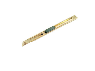 cutter knife with rust on the blade on a transparent background