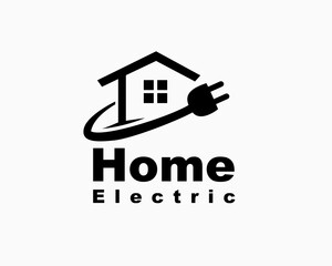 home electric solution service logo symbol design template illustration inspiration