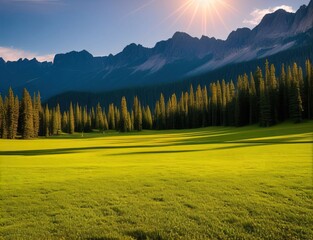 Landscape in the morning, Landscape in the mountains, Generative AI