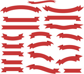 Obraz premium Set red ribborn illustration.