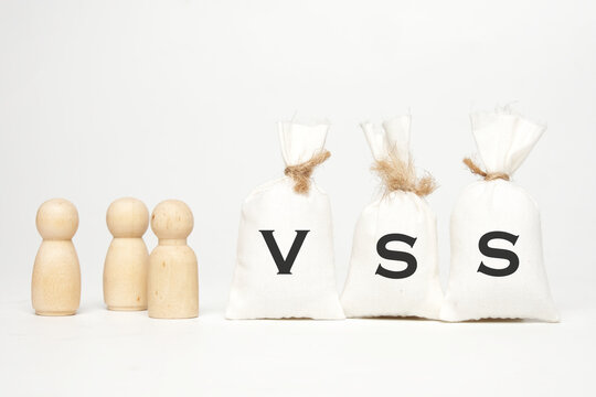 A picture of peg dolls with VSS word at money bag.  Is a scheme employer offers the employee to resign voluntarily while still receiving fair compensation from it.