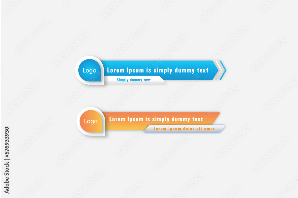 Poster gradient geometric modern lower third banner template design