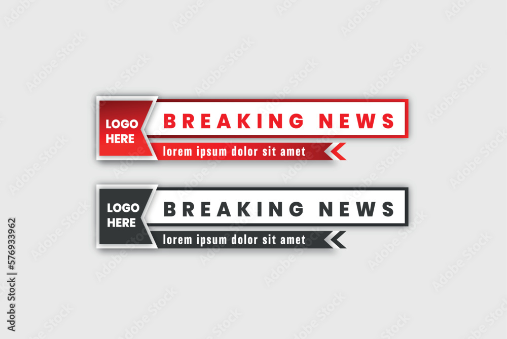 Poster geometric modern lower third banner template design clean and simple